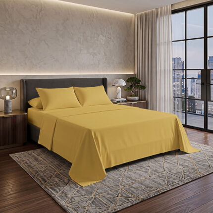ملاية مايكروفايبر ساده F713 اصفر